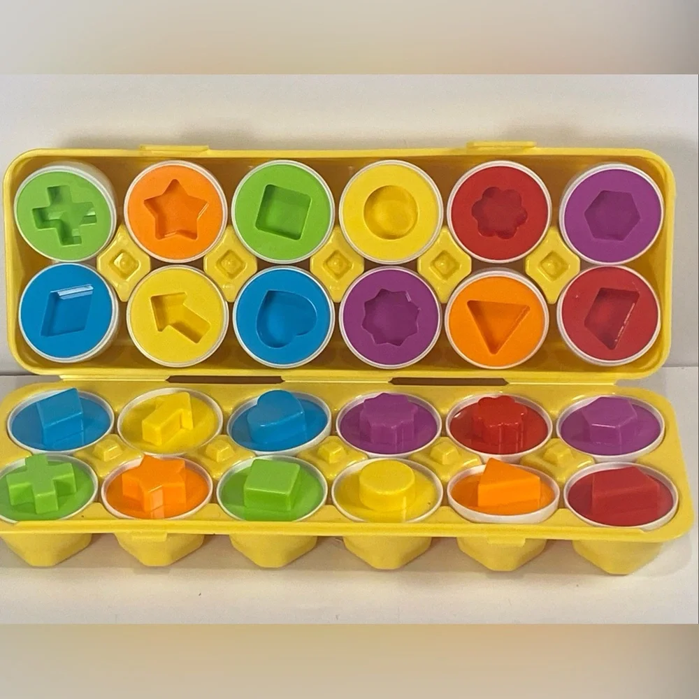 Vintage Find & Match shapes Matching Easter Eggs 12 Colorful Matching Egg